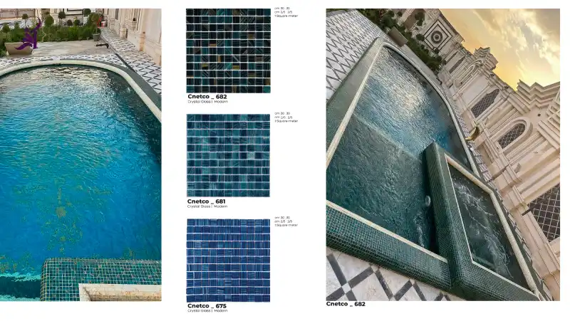 نمونه پروژه کاشی استخری و کاشی شیشه ای استخری