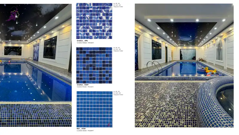 نمونه پروژه کاشی استخری و کاشی شیشه ای استخری